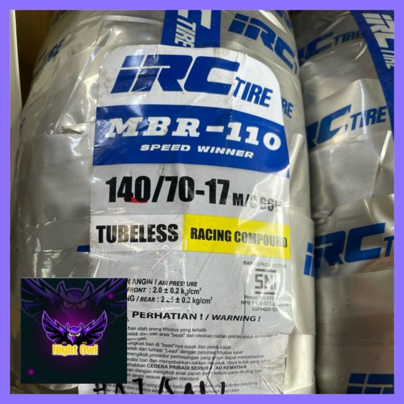 Irc Tire MBR-110 SPEED WINNER RACING COMPOUND TUBELESS ORI ORIGINAL IRC ...