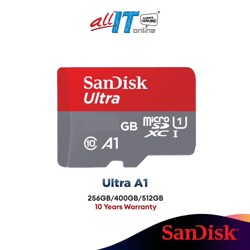 SanDisk Ultra A1 Class 10 Micro SD Memory Card up to 150MB/s 256GB/400GB/512GB (SDSQUAR