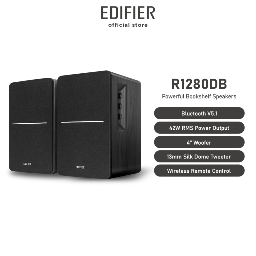 Edifier R1280DB Active Bluetooth Bookshelf Speakers Black