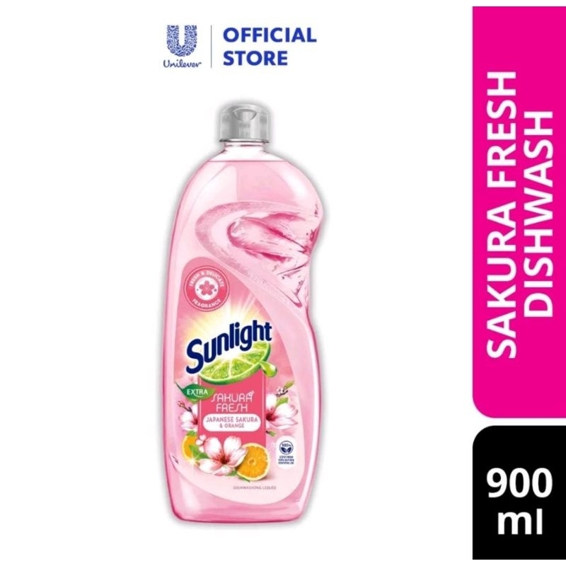 Sunlight Extra Dishwashing Liquid Japanese Sakura & Orange (900ml