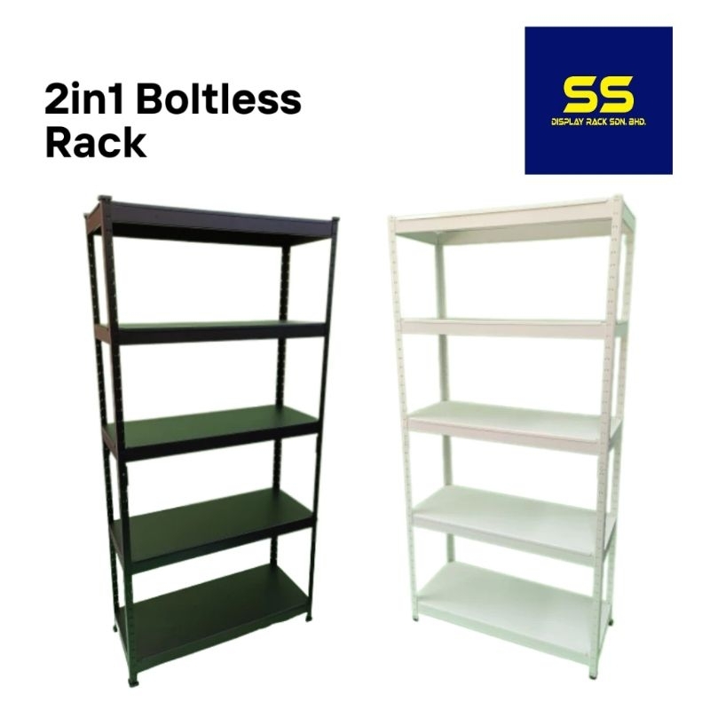 BOLTLESS RACK 2IN1 METAL SHELVES 5LEVEL/RAK BESI | Shopee Malaysia