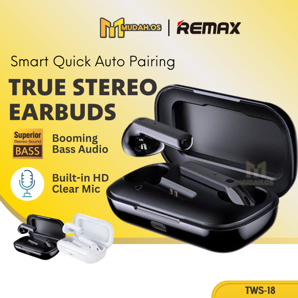 REMAX TWS Earbuds Wireless Earbuds Stereo Earbuds Remax MDTWS18 True ...