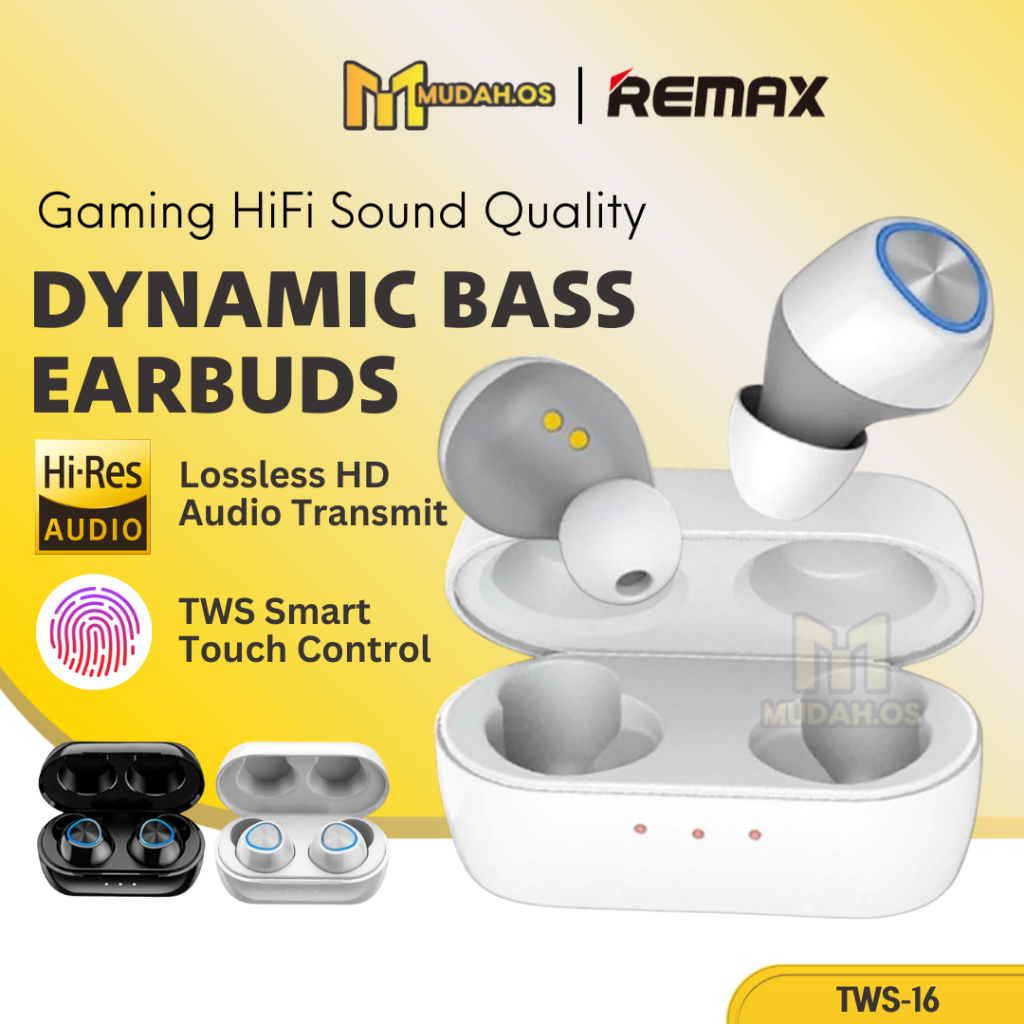 REMAX TWS Earbuds Wireless Earbuds Stereo Earbuds TWS-16 Noise ...