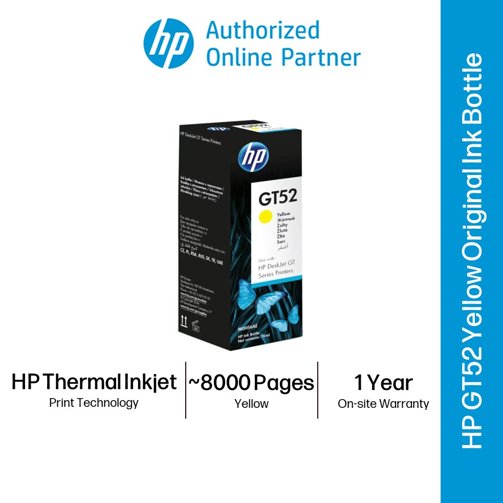 HP GT53XL / GT53 / GT52 Original Ink Bottle (Black/Cyan/Magenta/Yellow