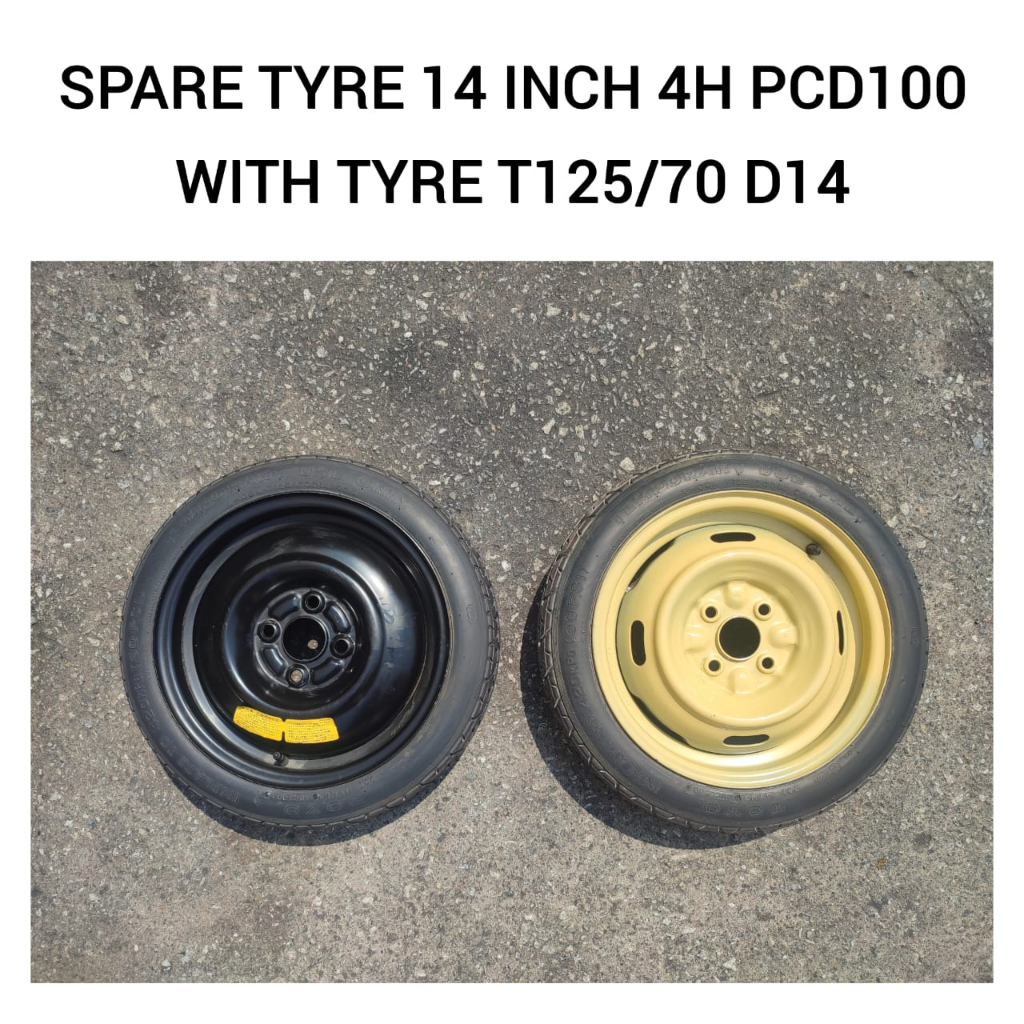 Spare Tyre 14 Inch Inci 4H PCD100 ( T125/70/D14 ) For Kelisa Kenari ...