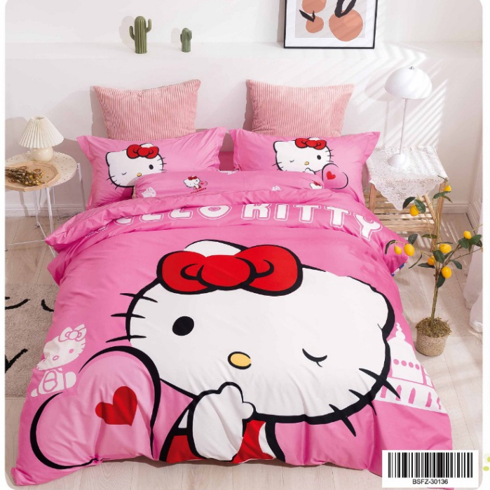 Cadar Cartoon Sanrio Hello Kitty Bedsheet ハローキティCartoon 5in1 Katil ...