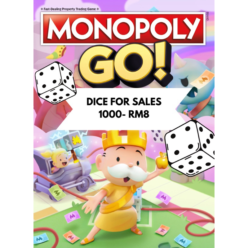 CHEAPEST MONOPOLY GO DICE DADU 1000 (9pm)UNCAPPED ACC ONLY Shopee