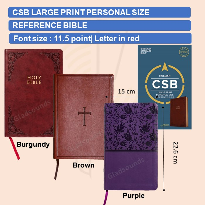 CSB Large Print Personal Size Reference Bible | Text size 11.25 | Red ...