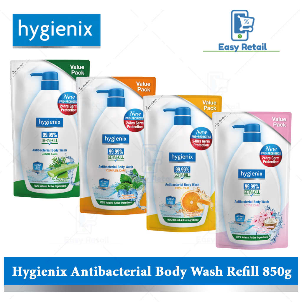 Hygienix Antibacterial Body Wash / Sabun Mandi Refill Pack 825g