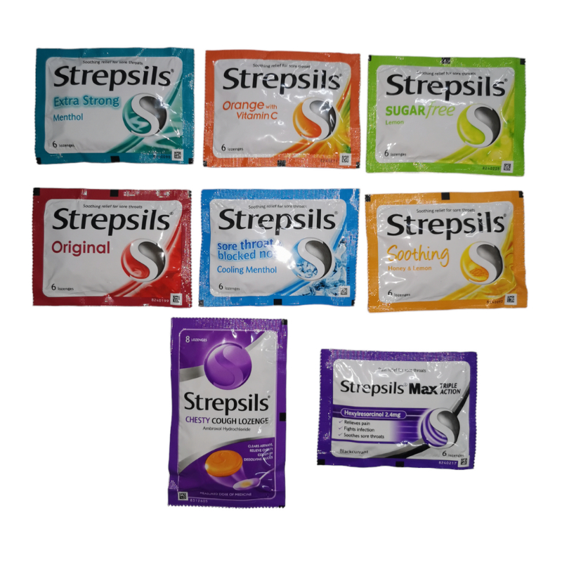 STREPSILS Original/Extra Strong/Soothing/Cooling Menthol/Orange/Max ...