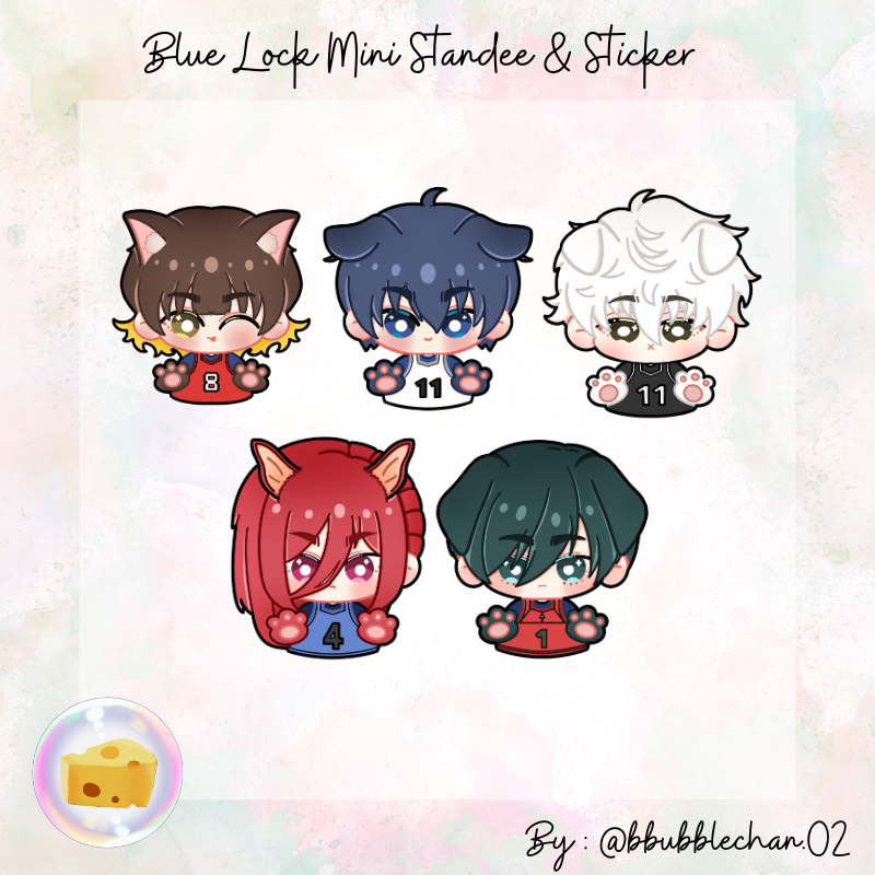 Blue Lock Mini Standee & Sticker Nagi Isagi Bachira Chigiri Rin Fanart ...