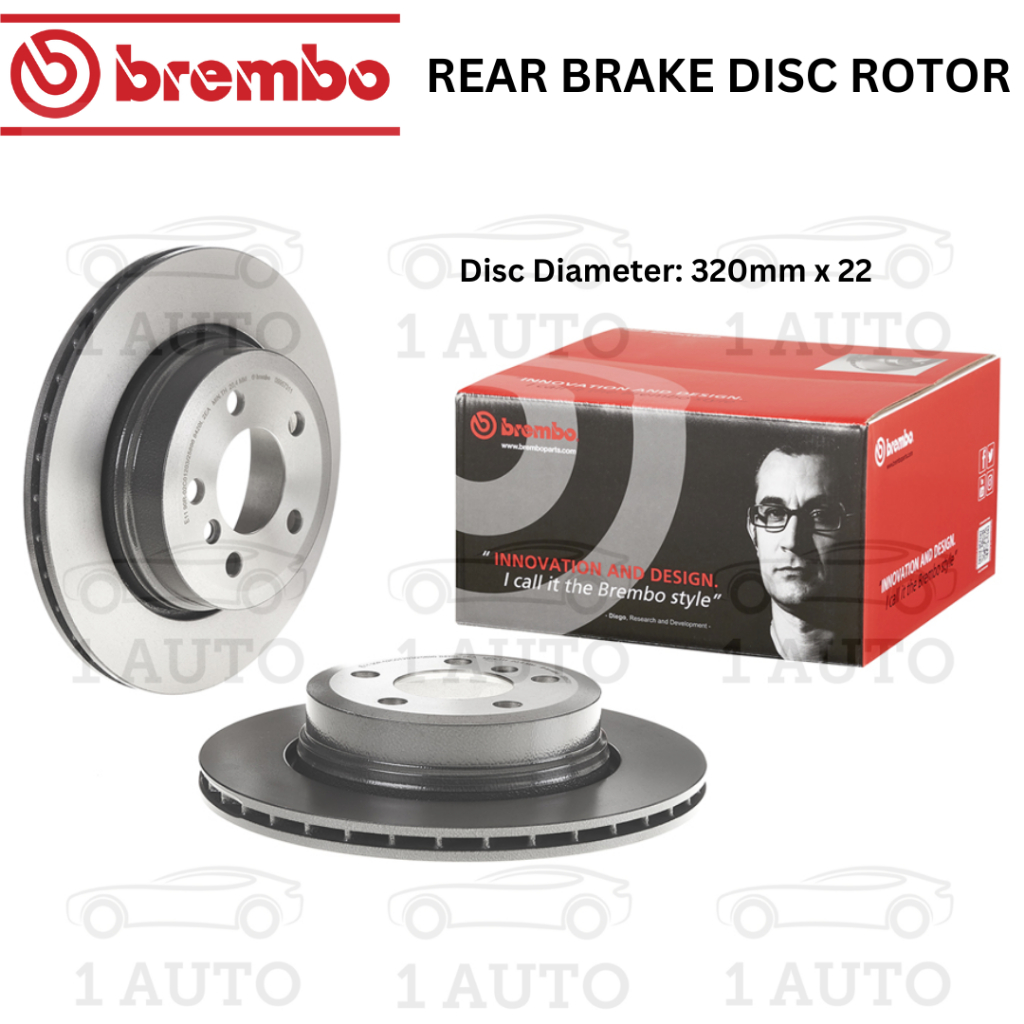 GENUINE BREMBO REAR BRAKE DISC ROTOR BMW X3 E83 2.0D 2.5 3.0 Shopee