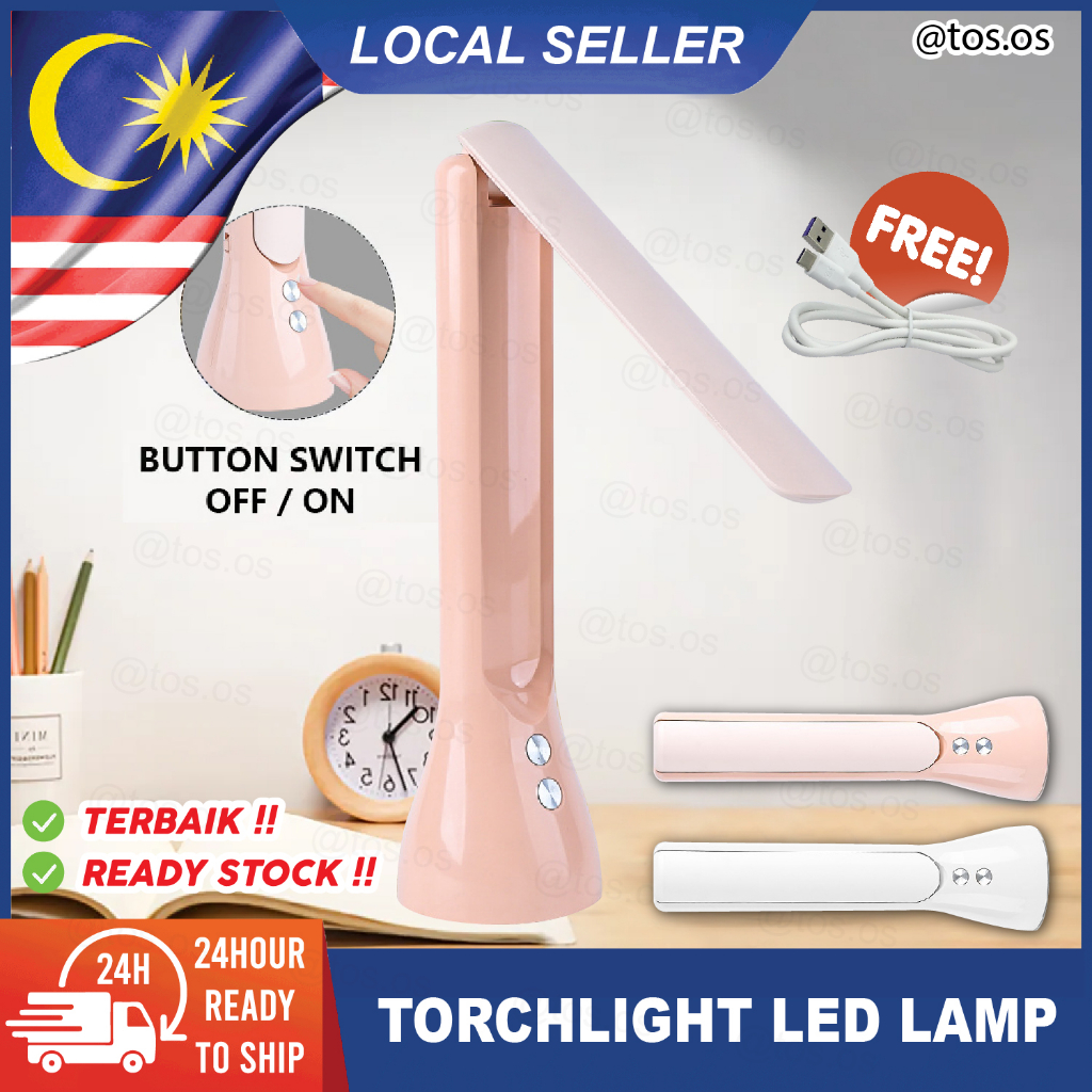 2in1 Foldable Desk Lamp Study Table USB Rechargeable LED Light ...