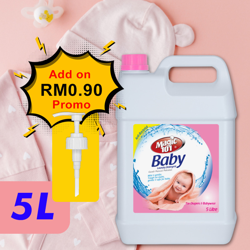 Magic101 Antibacterial Baby Laundry Detergent 5 Liter + (Add on) Hand