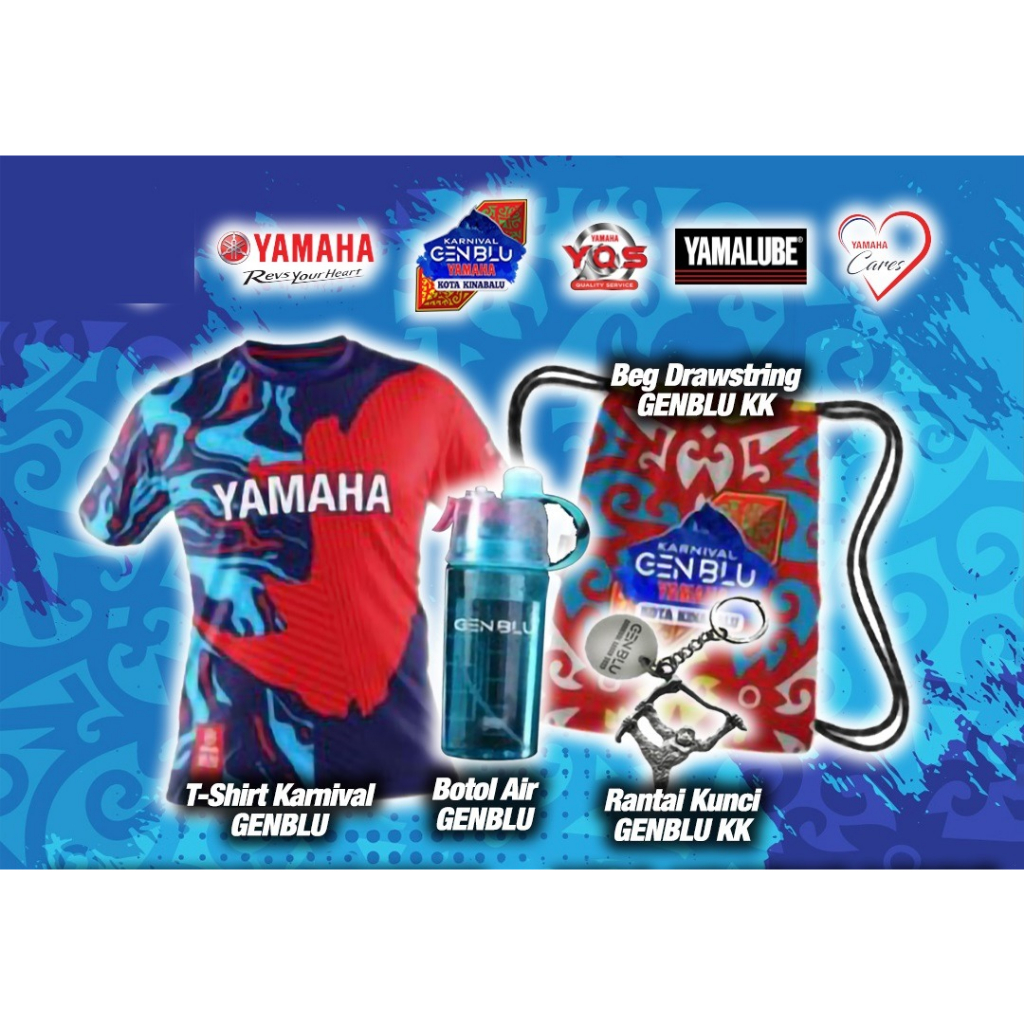 ORIGINAL YAMAHA T-SHIRT T SHIRT BAJU BOTOL BOTTLE BAG KEYCHAIN ...