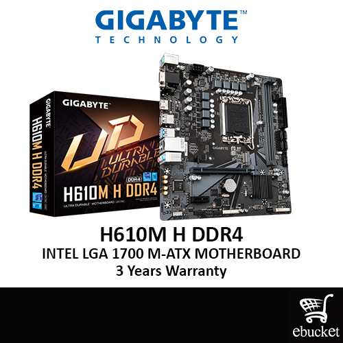 GIGABYTE H610M H V3 DDR4 LGA1700 MOTHERBOARD Combo Deal Intel I312100F