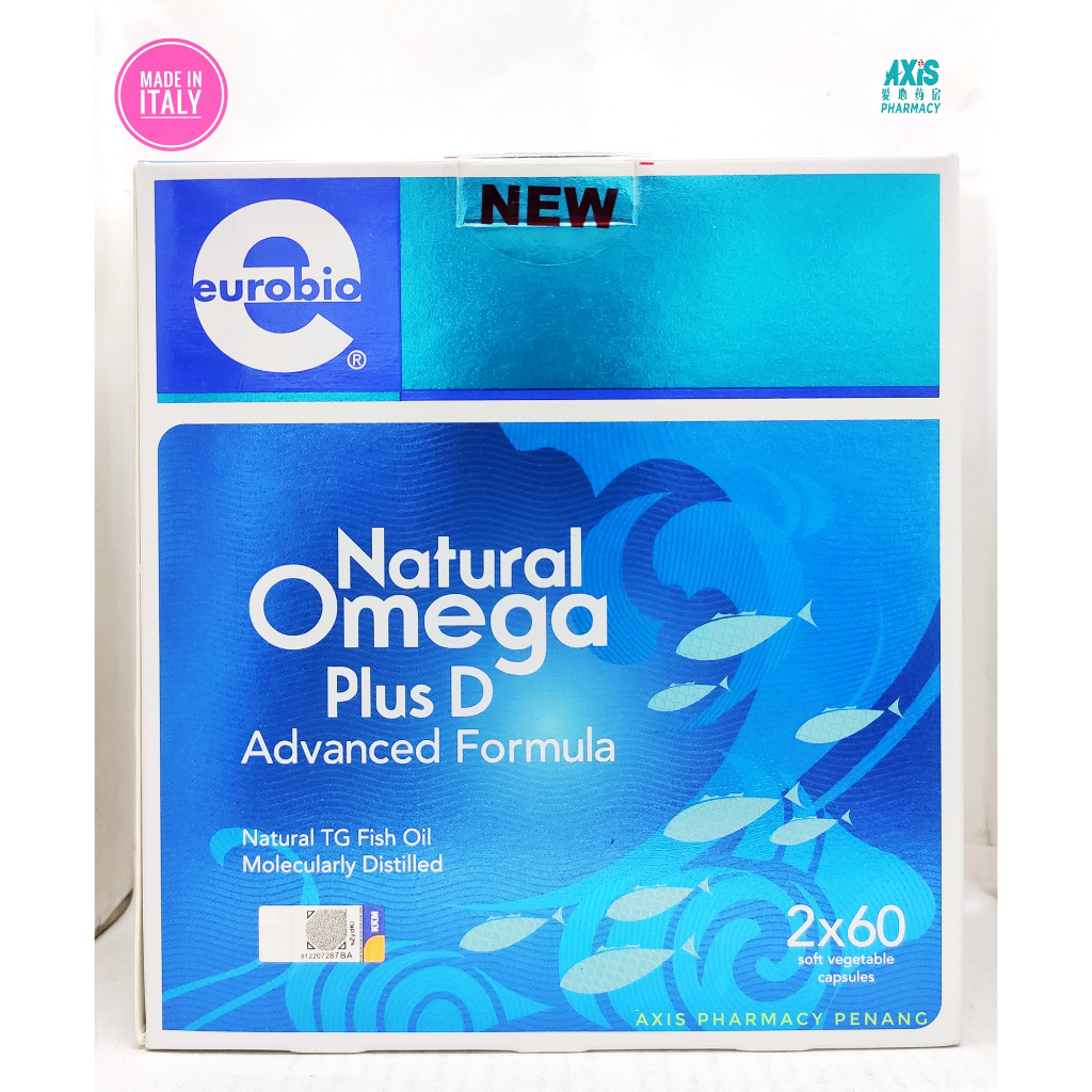 (OFFER) EUROBIO NATURAL OMEGA PLUS D *ADVANCED FORMULA* NATURAL TG FISH OIL MOLECULARLY