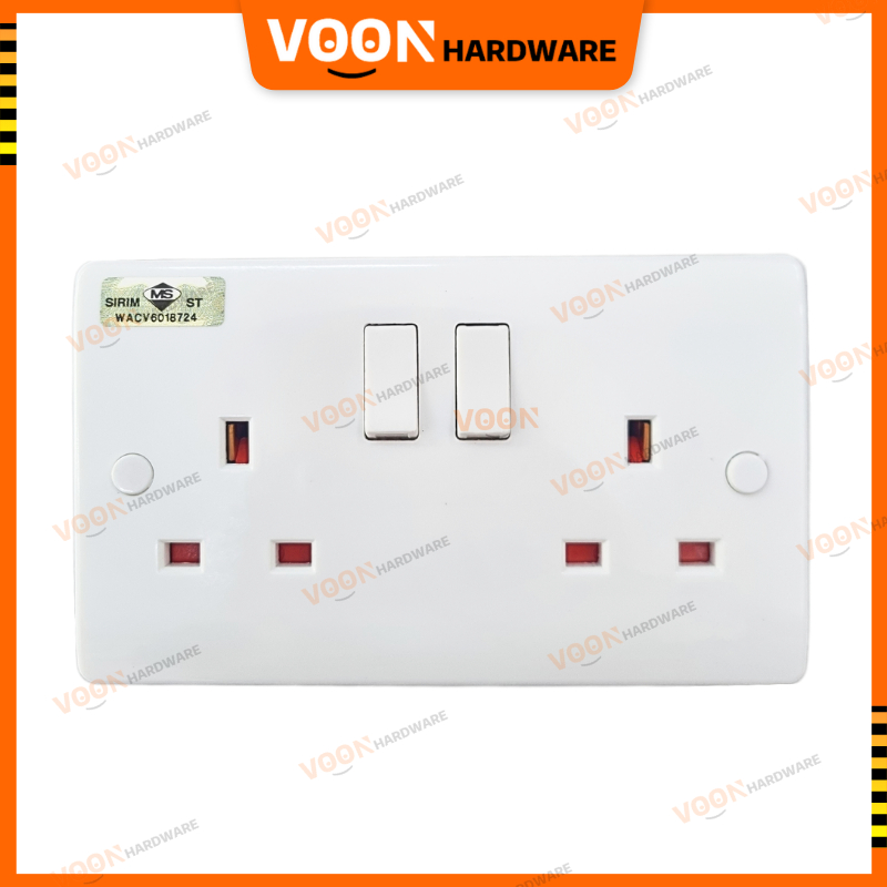 VOON [SIRIM] Double Switch Socket 13A Electric Wall Outlet Soket Kepala ...
