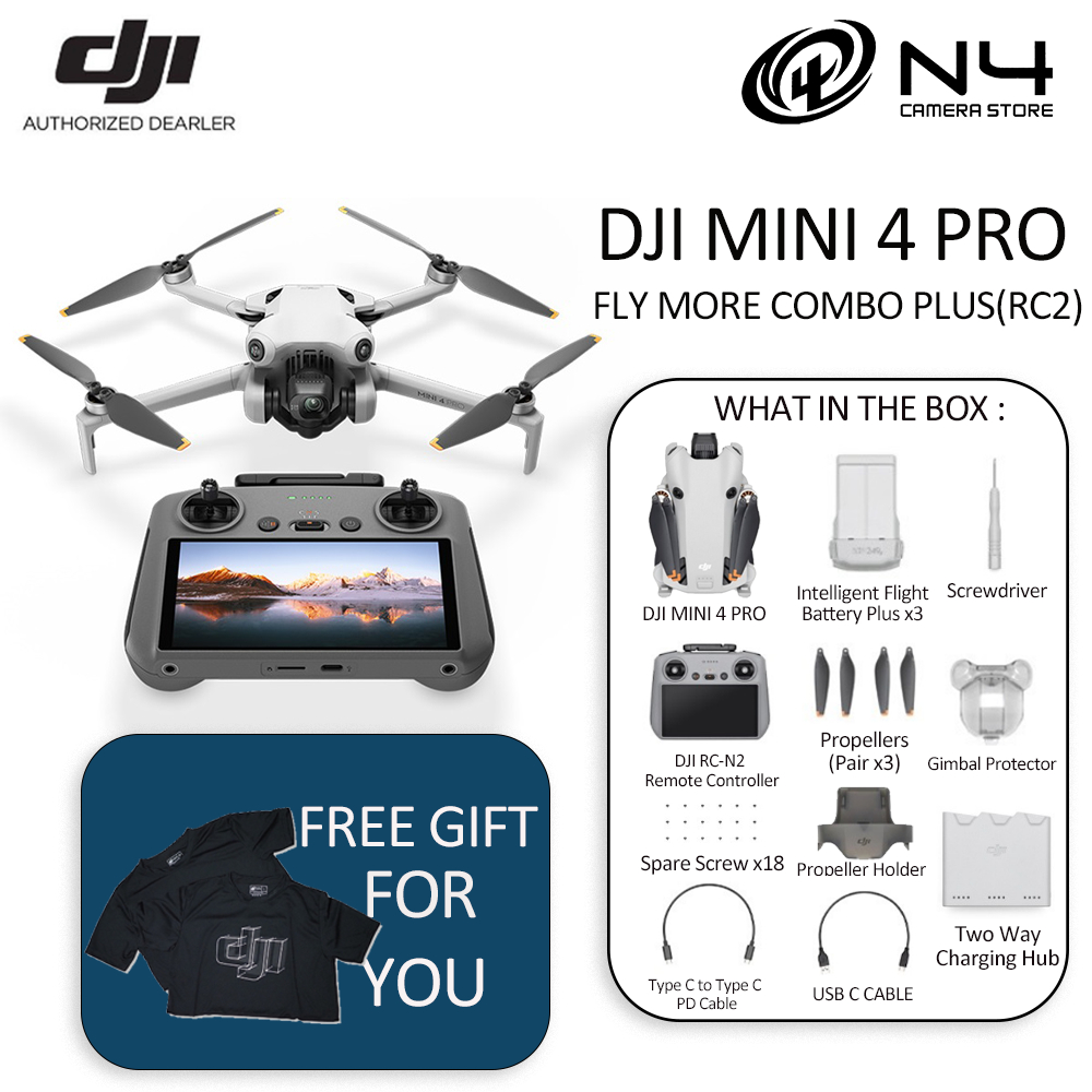 DJI Mini 4 Pro Drone Fly More Combo Plus with RC 2 Controller