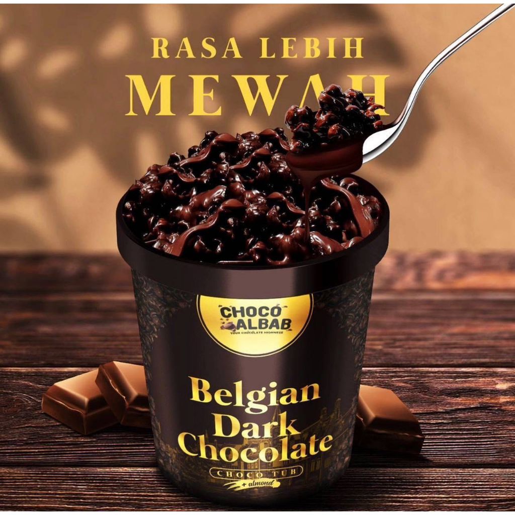 READY STOCK!!! CHOCO ALBAB BELGIAN DARK CHOCOLATE CHOCO TUB CHOCOLATE