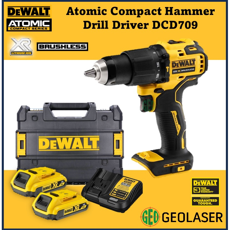 Dewalt 18V 20V Max Atomic Compact Series Drill Driver DCD708 Hammer Drill DCD709 Impact Driver DCF850 Shopee Malaysia