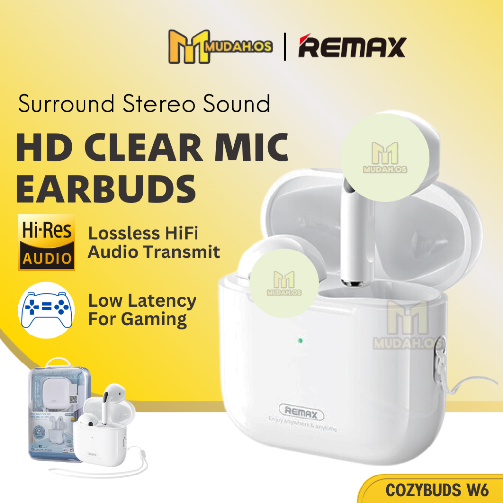 REMAX Wireless Earbuds TWS Bluetooth Earbuds CozyBuds W6 Stereo Music ...