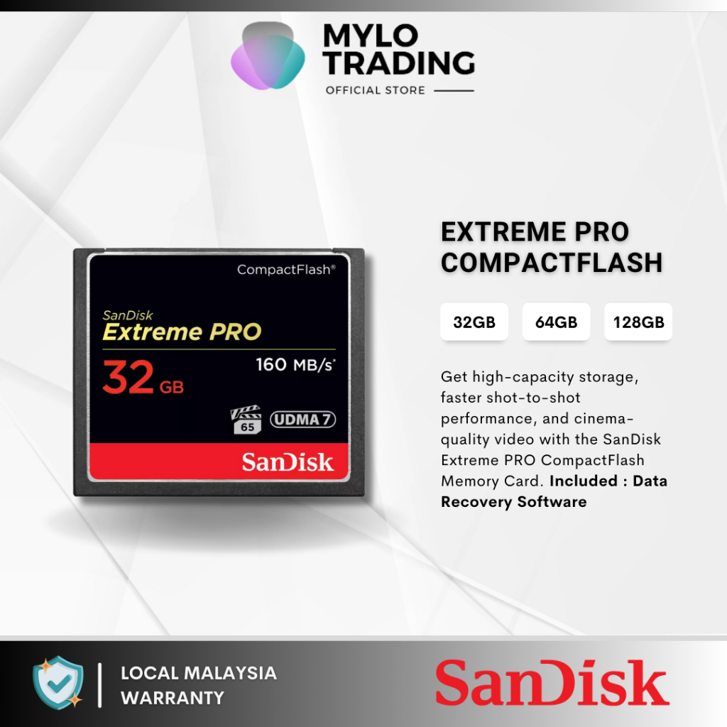 Extreme Pro SanDisk CompactFlash Memory Card For Cameras (32 GB to