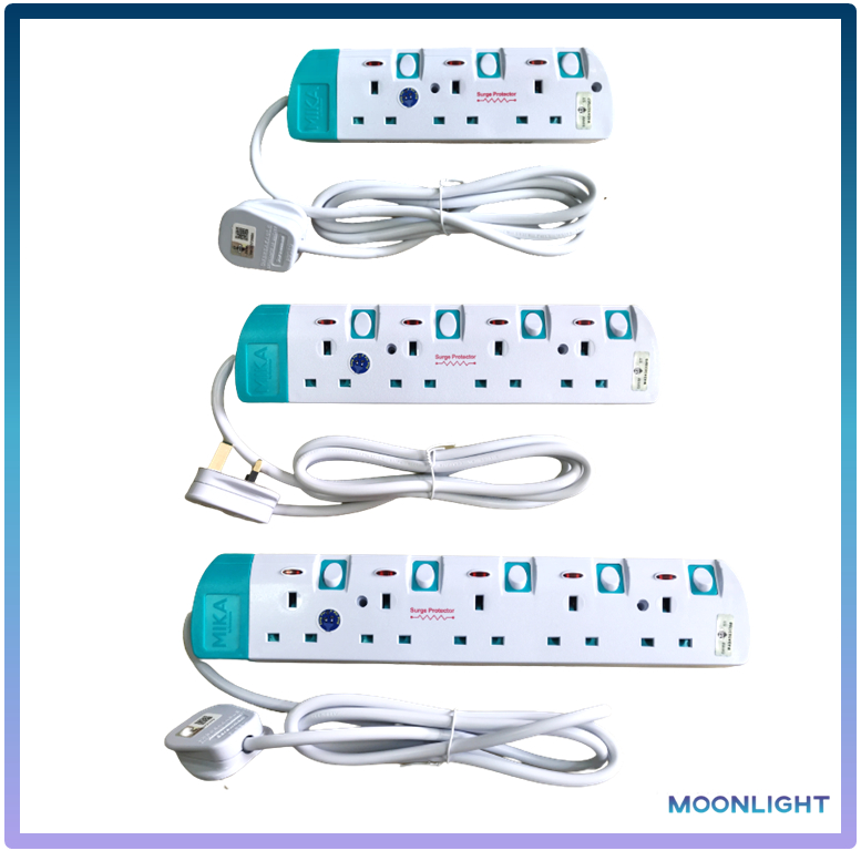 (SIRIM) Tiffany Blue Extension Plug 3 Gang / 4 Gang / 5 Gang 2 Meter ...