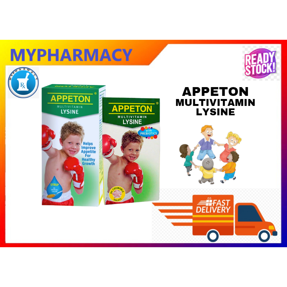 APPETON MULTIVITAMIN LYSINE SYRUP 120ML / 60'S CHEWABLE TABLETS