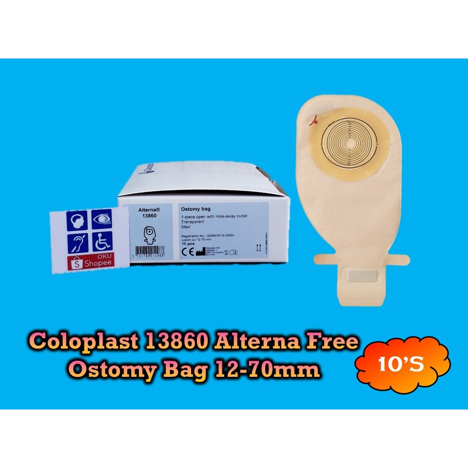 Coloplast 13860 Alterna Free Ostomy Bag 1270mm 10s (Transparent
