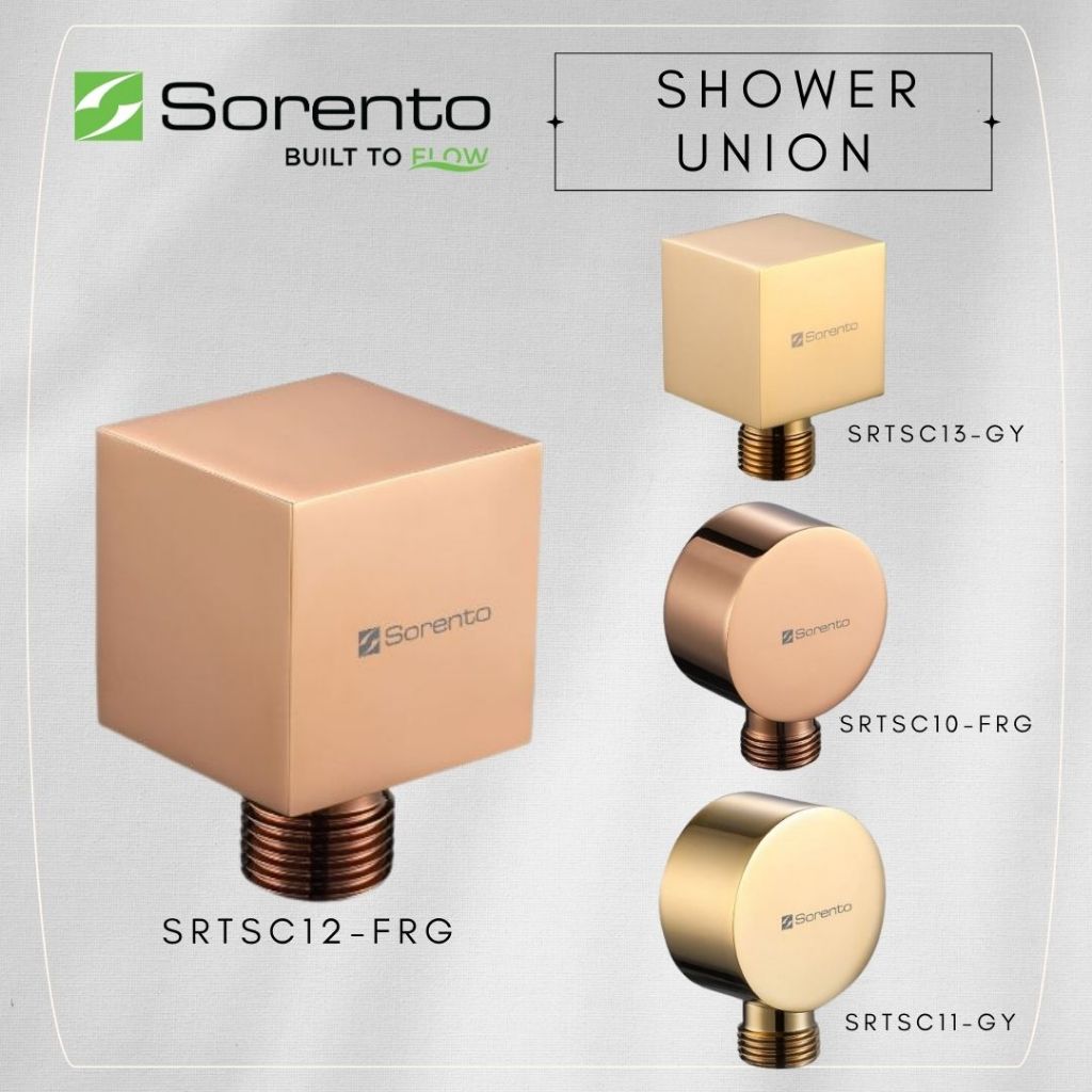 SORENTO Wall Mounted Shower Union Rounded Shower Elbow Shower Connector ...