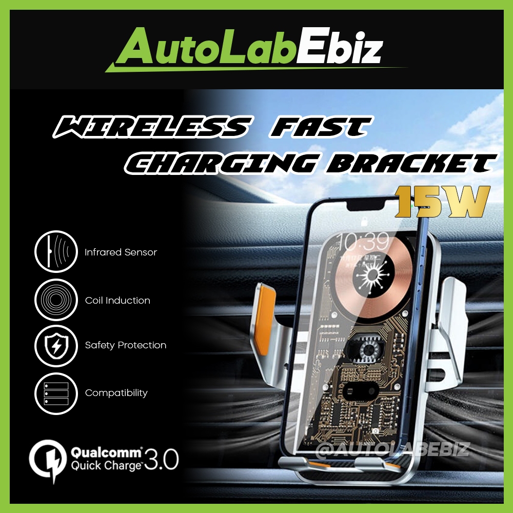 Car Wireless Fast Charging Bracket 360° Rotation Auto Air Vent Phone ...