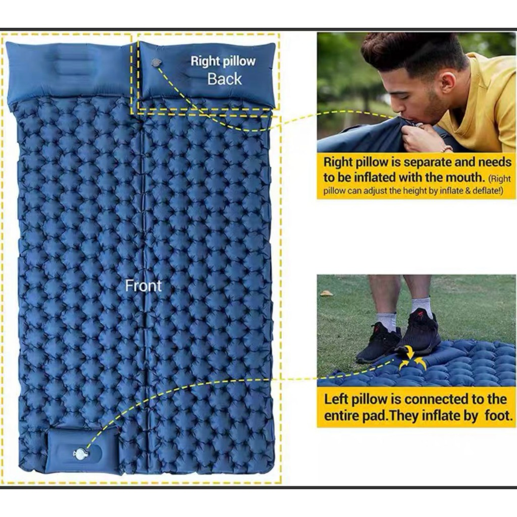 Inflatable bed Double Bed 12cm thick Camping Sleeping Pad Ultralight