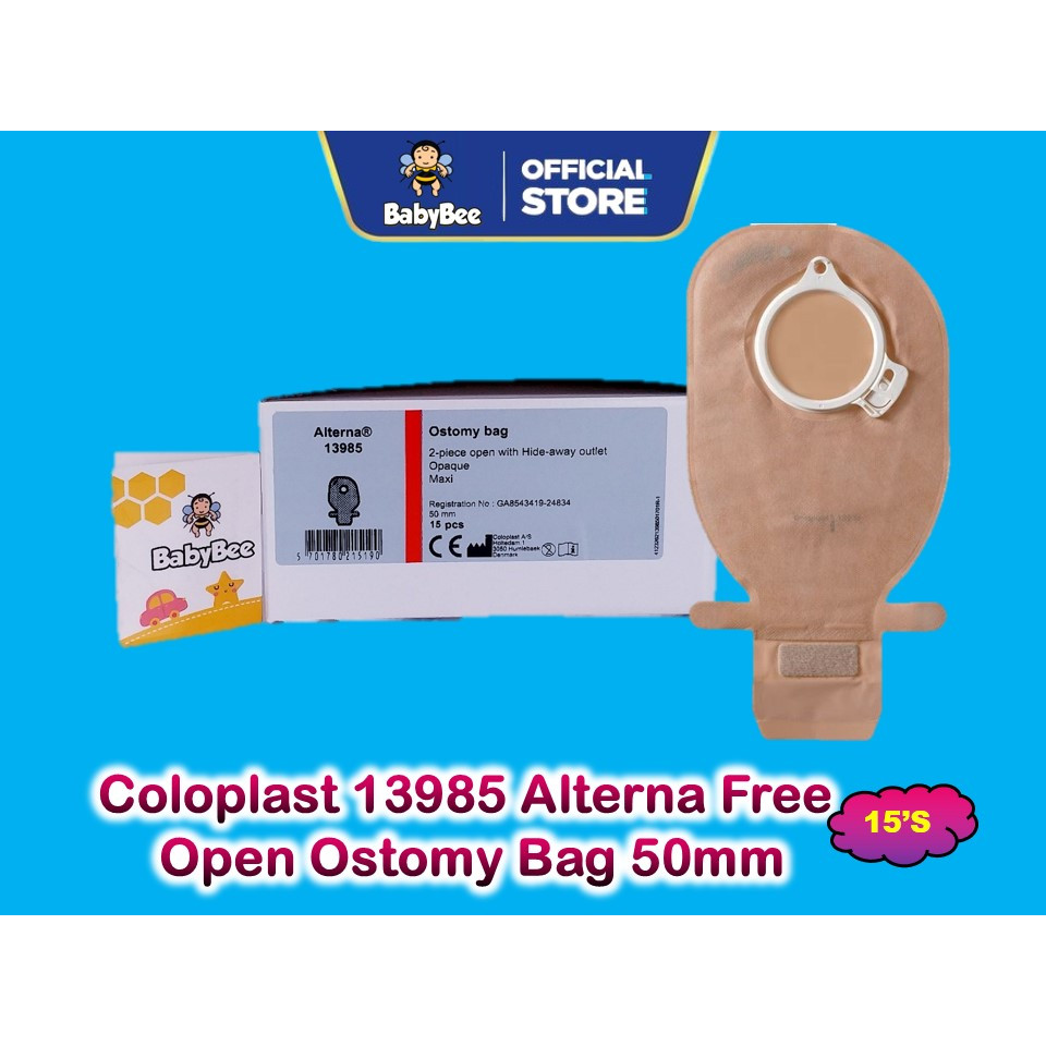 Coloplast 13985 Alterna Free Open Ostomy Bag 50mm 15s (Opaque, 2 Piece