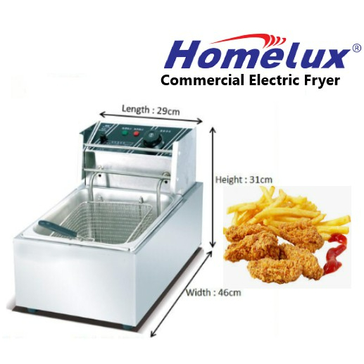 >HOMELUX COMMERCIAL ELECTRIC FRYER HBDF81A/(HBDF82A) ELECTRIC DEEP