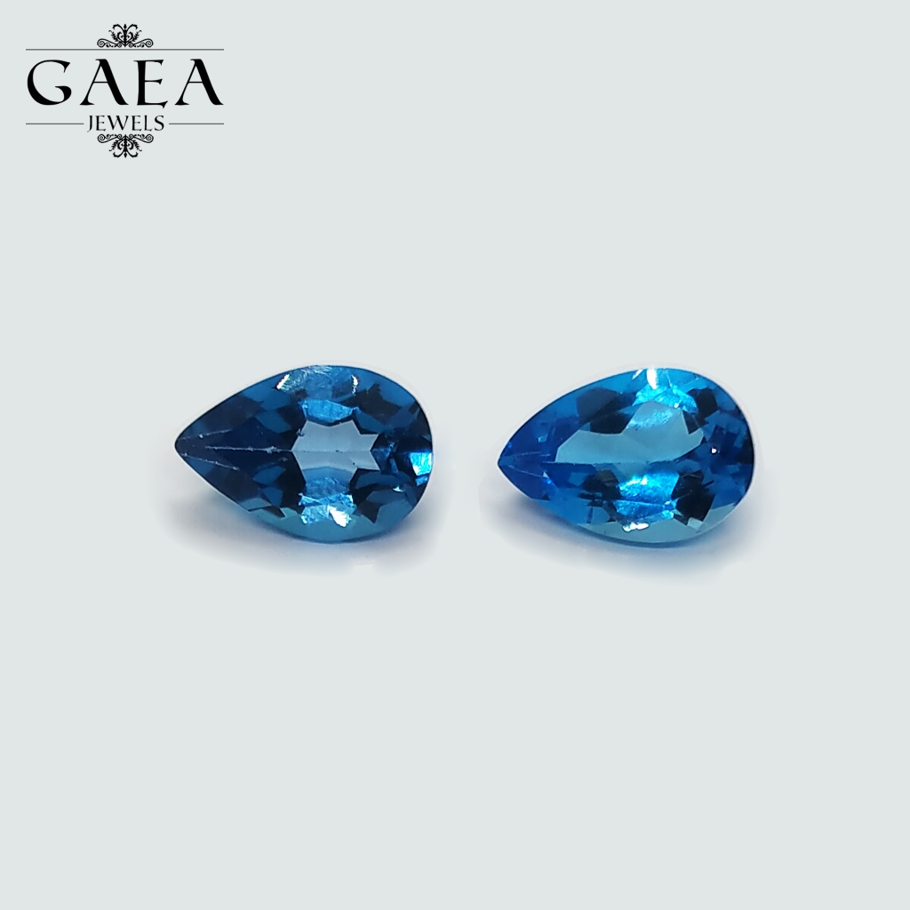 Royal Blue Topaz (Marquise Teardrop) 黄玉 November Birthstone  Sagittarius Zodiac Stone Natural Gemstones