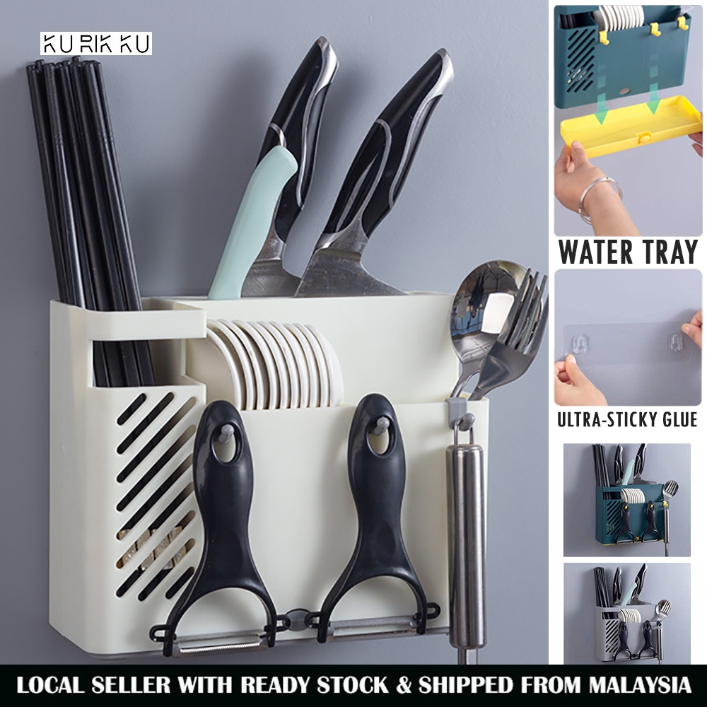 Adhesive Wall Mount Utensil Holder Knife Holder Cookware Rack Cutlery