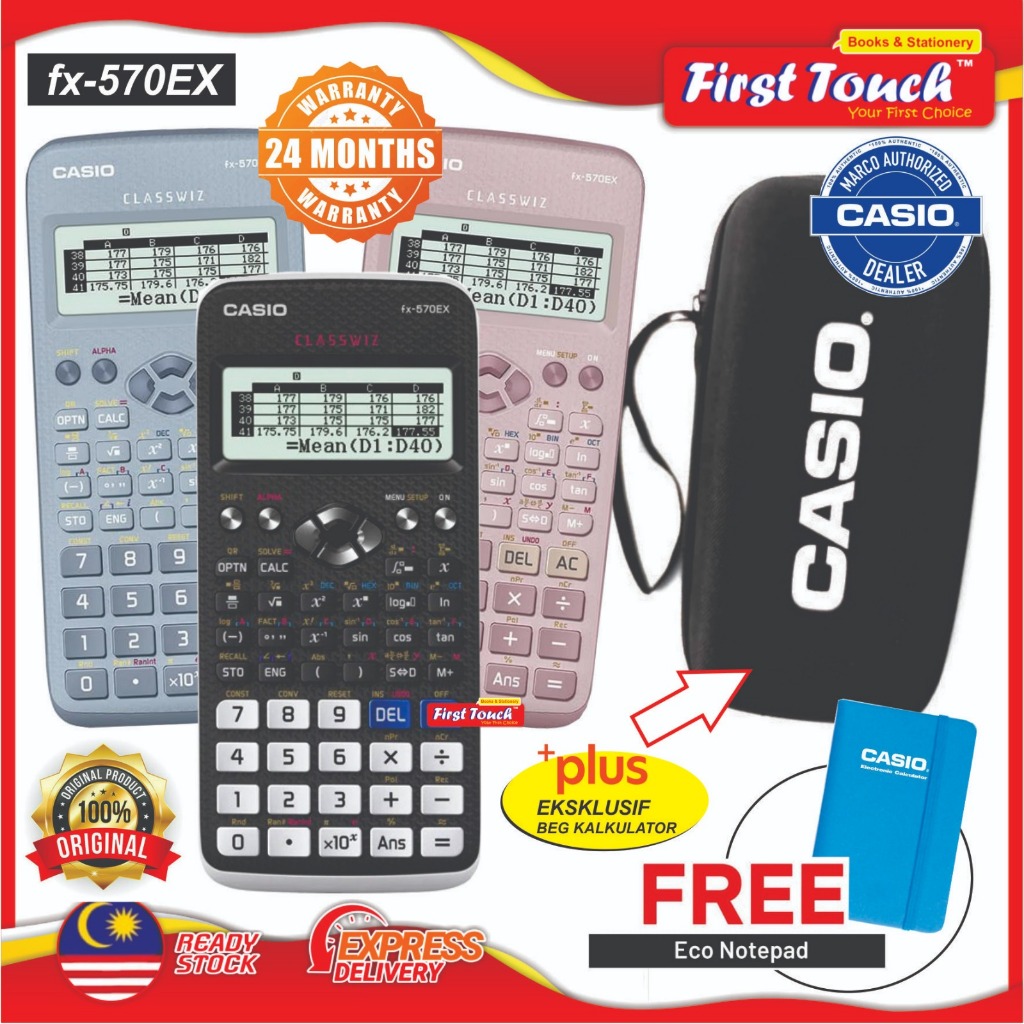 CASIO Scientific Calculator FX-570EX Classwiz Black Pink Blue Limited ...