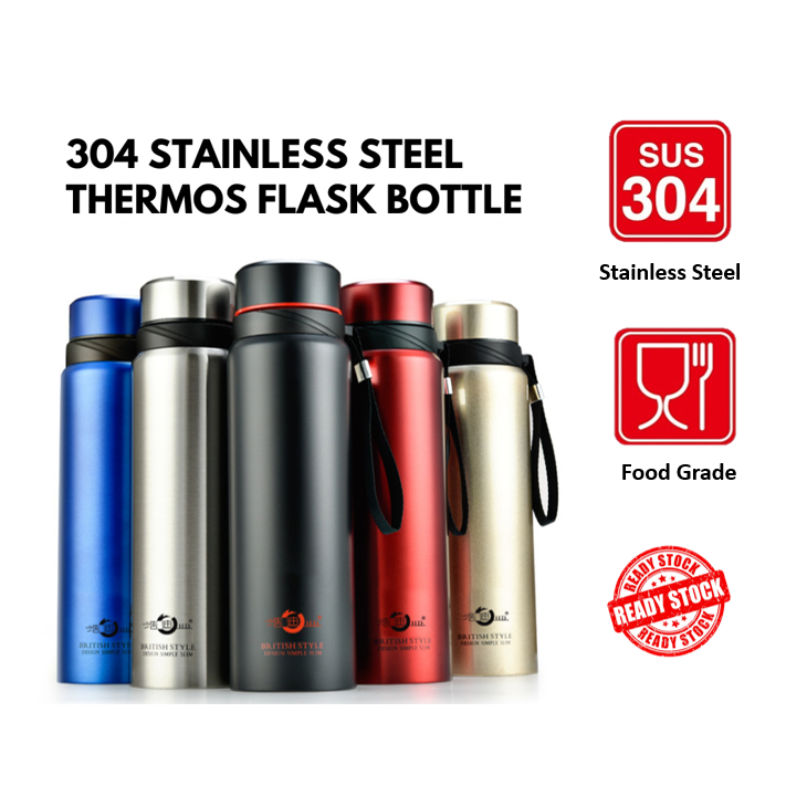 1000ml Thermos Bottle Handle Vacuum Flask 304 Stainless Steel Bottle