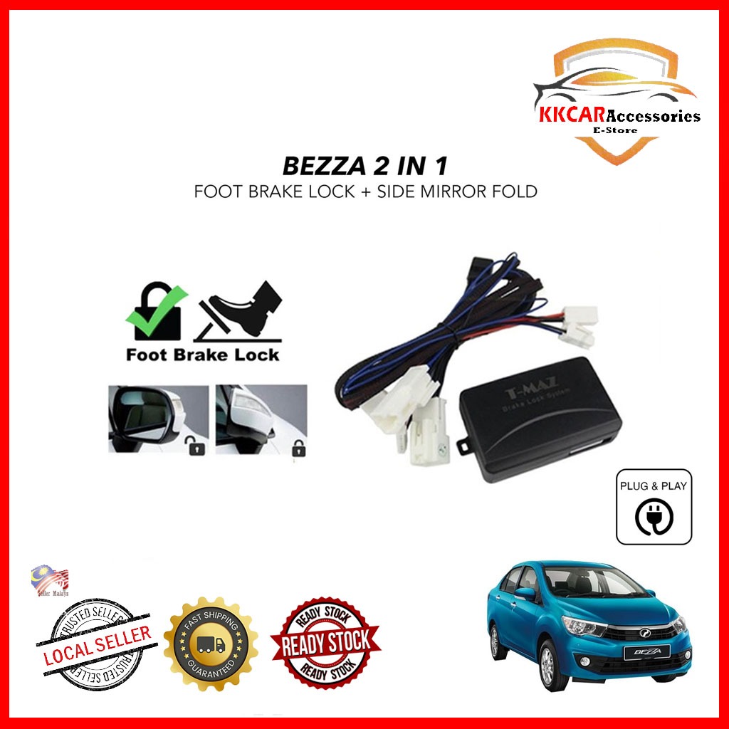 Perodua Bezza 2in1 Side Mirror Auto Fold Foot Brake Lock AV SPEC 2020