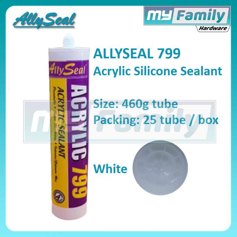 ALLYSEAL 799 Acrylic Silicone Sealant White Flexible Gap Filler Crack ...