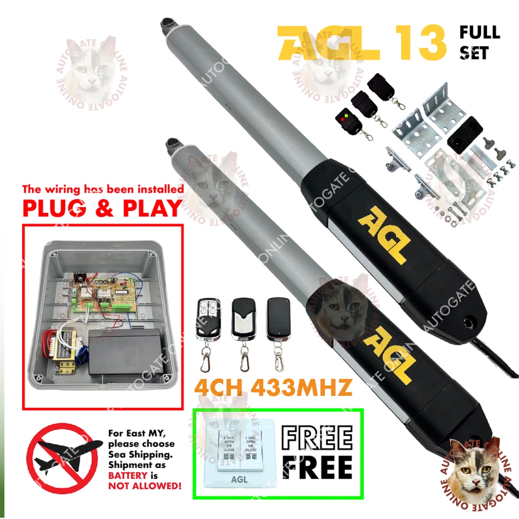 AGL 13 FULL SET 4CH 433MHZ SWING AND FOLDING ARM AUTO GATE