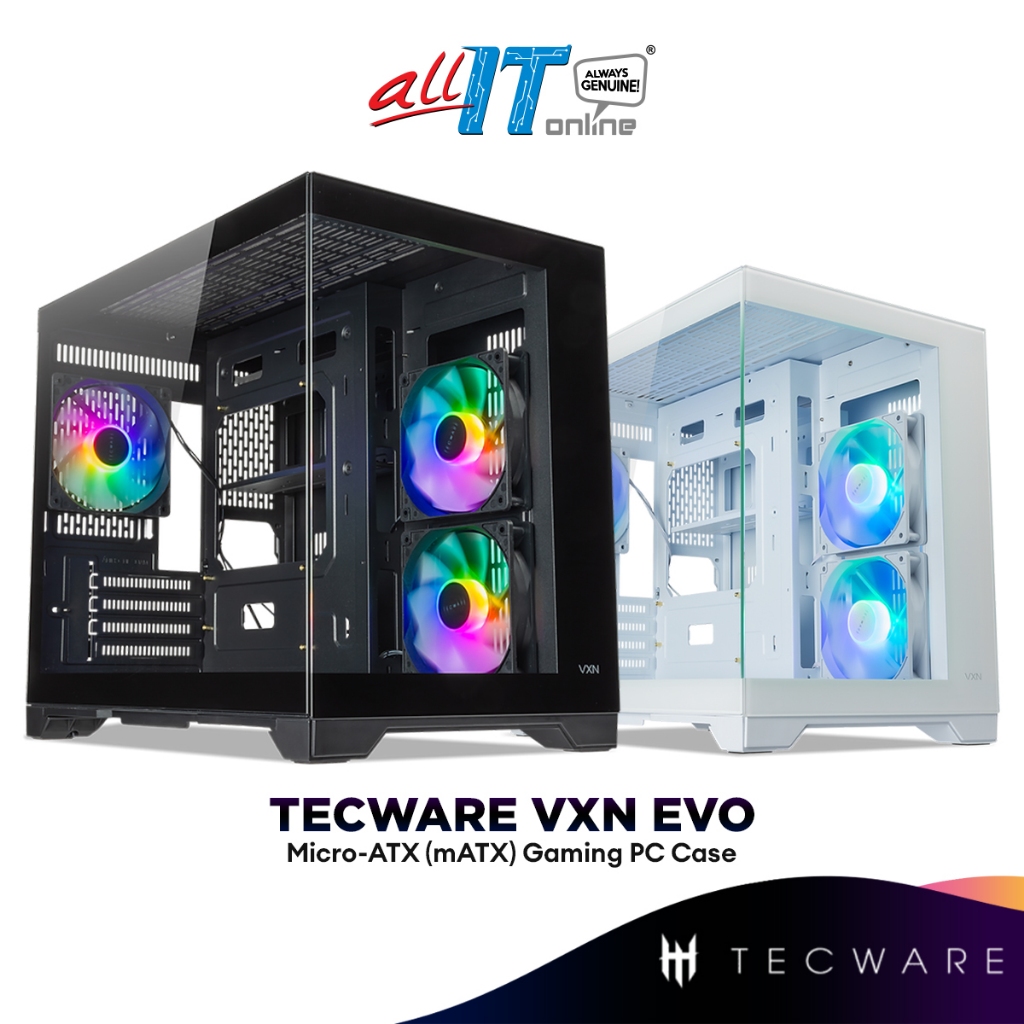 TECWARE VXN EVO Tempered Glass Micro ATX (mATX) Gaming PC Casing ...