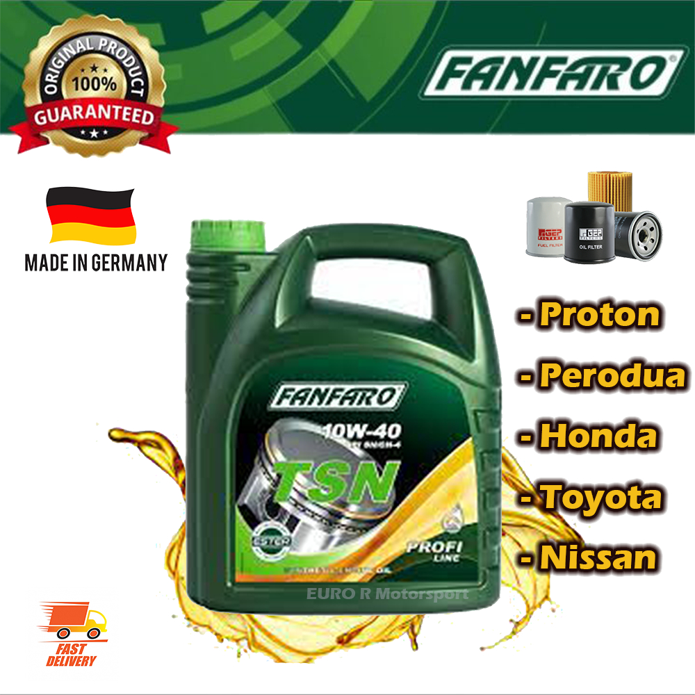 (MADE IN GERMANY) FANFARO 10W40 Synthetic Engine Oil 4L*OIL FILTER