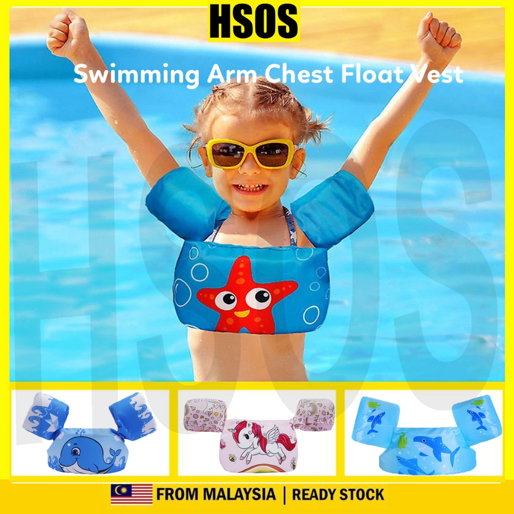 Kids Inflatable Swimming Arm Chest Float Vest Baby Swim Trainer Safety ...