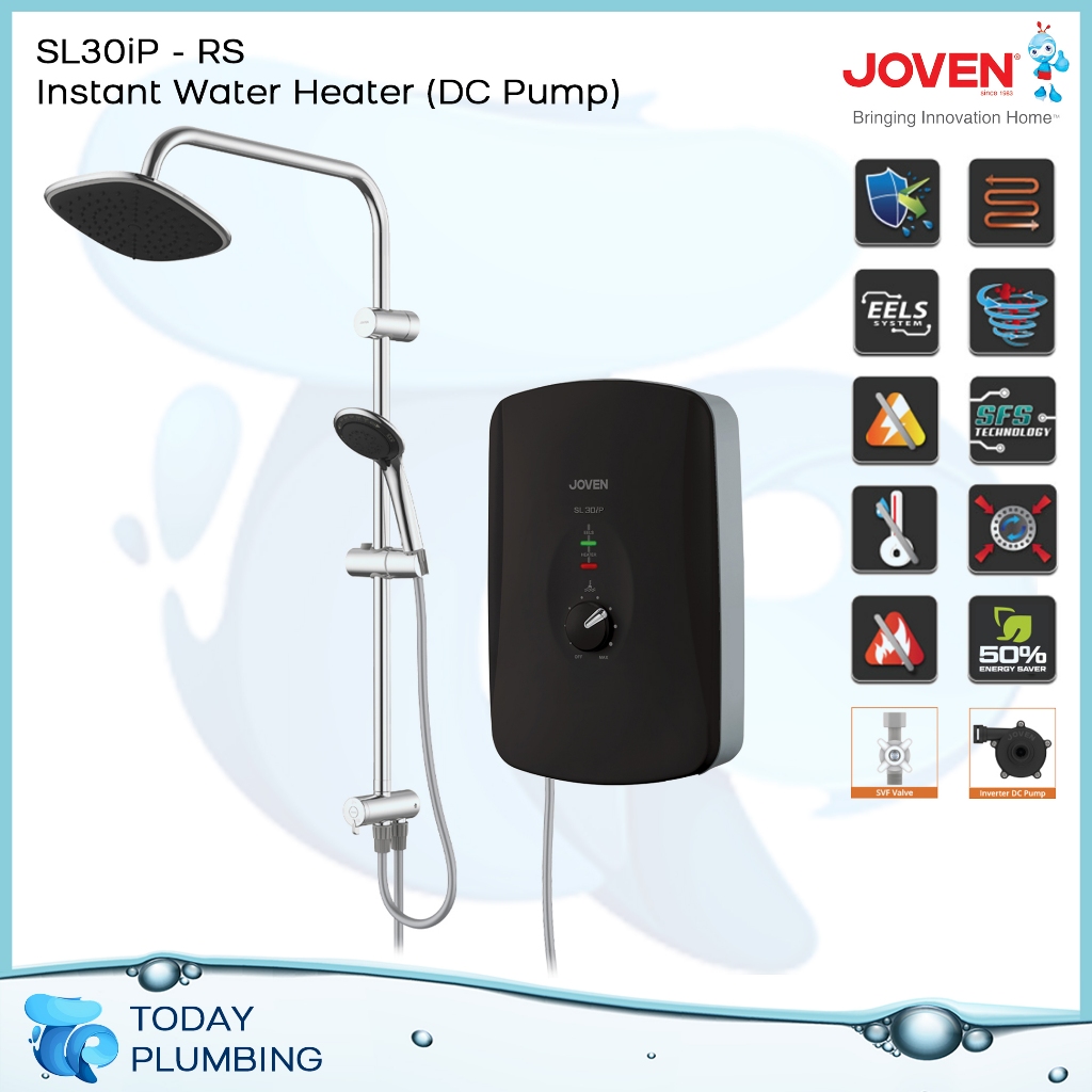 Joven SL Series SL30iPRS Instant Water Heater c/w Exposed cold shower
