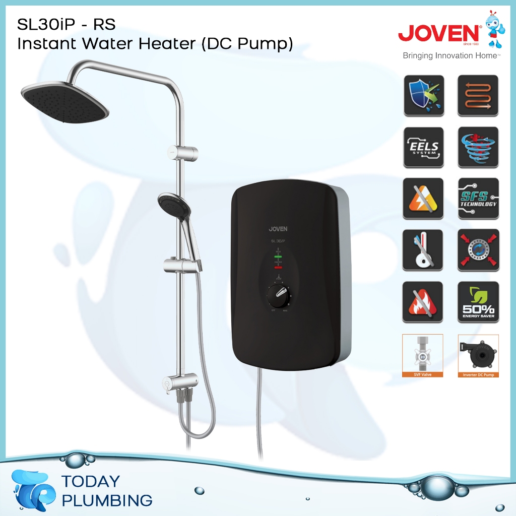 Joven SL Series SL30iP-RS Instant Water Heater c/w Exposed cold shower ...