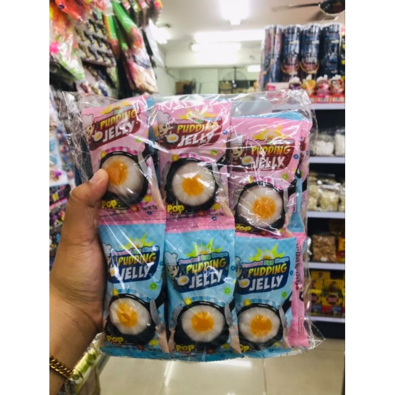 (30pieces) Poached Egg Shape Pudding Jelly Popping Candy Halal Ready