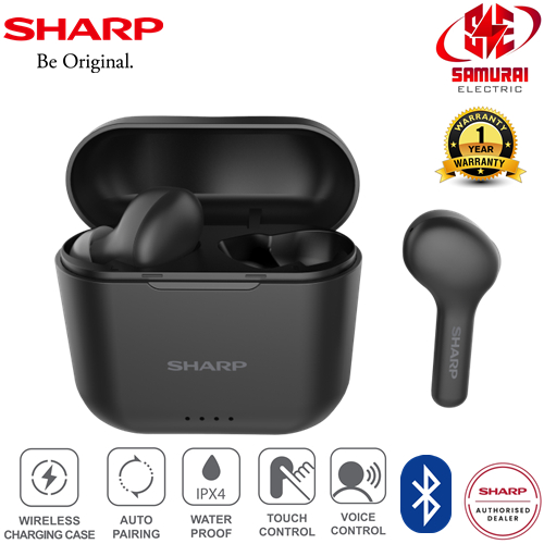 Sharp Wireless Charging Touch Control Earbuds HPTW10 | Shopee Malaysia