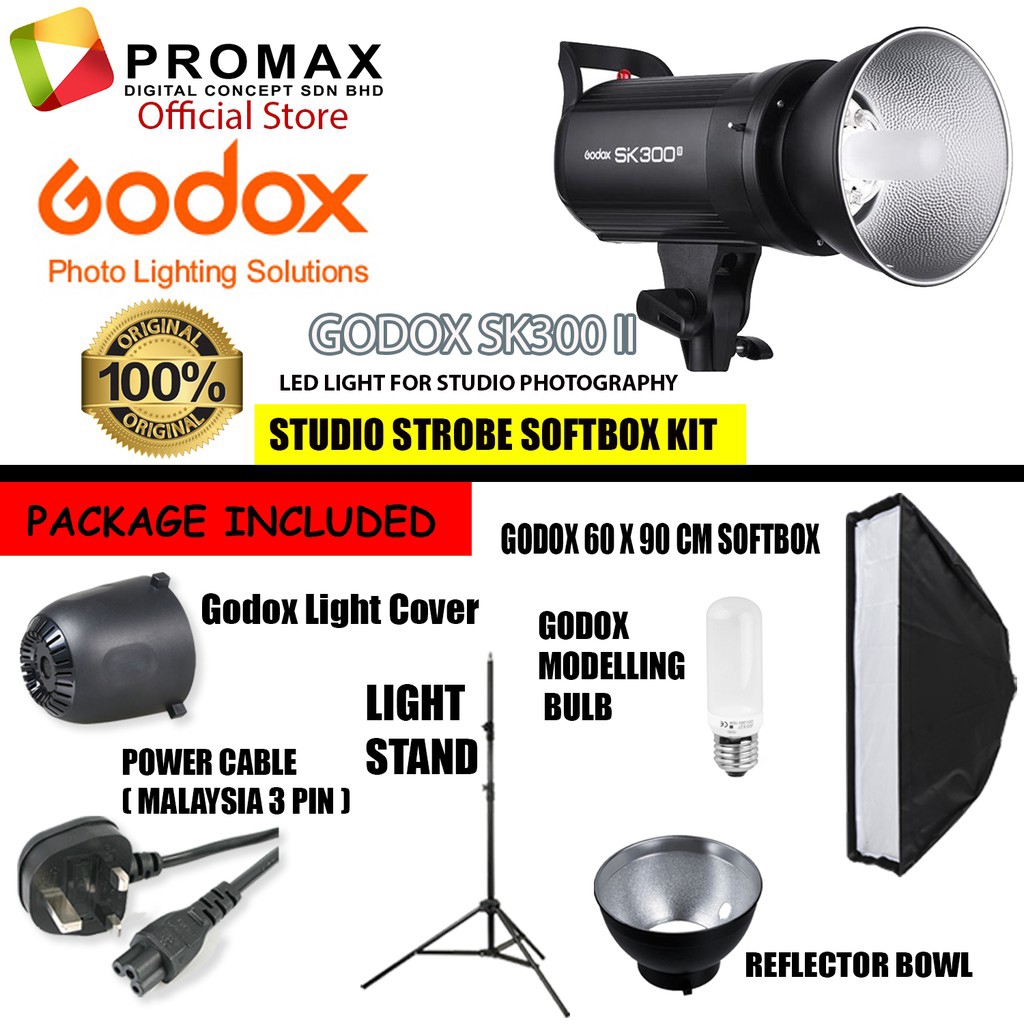 Godox SK300II SK300 II SK-300II Professional 300Ws Studio Flash Strobe ...